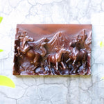 Hand Carved Teakwood Wild Running Horses Stallion Decorative Sculpture Wall Art. This stunning hand-carved running horse teakwood sculpture wall art is simply breathtaking, unique, and one-off.