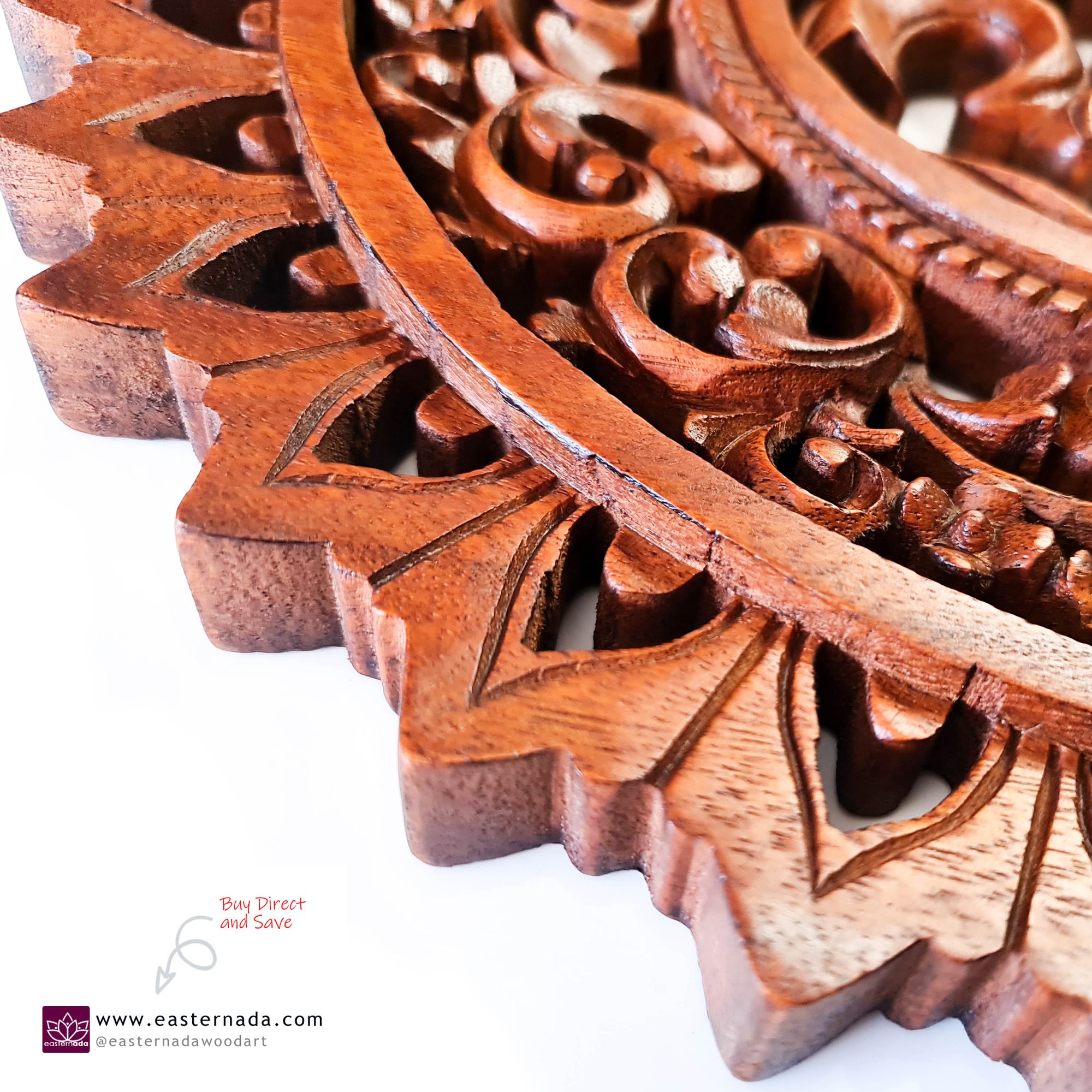 Om Mantra Hindu Buddha Hand Carved Wooden Decorative Wall Art