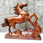 Horse Hand Carved Decorative Teakwood Large Sculpture Unique Gift