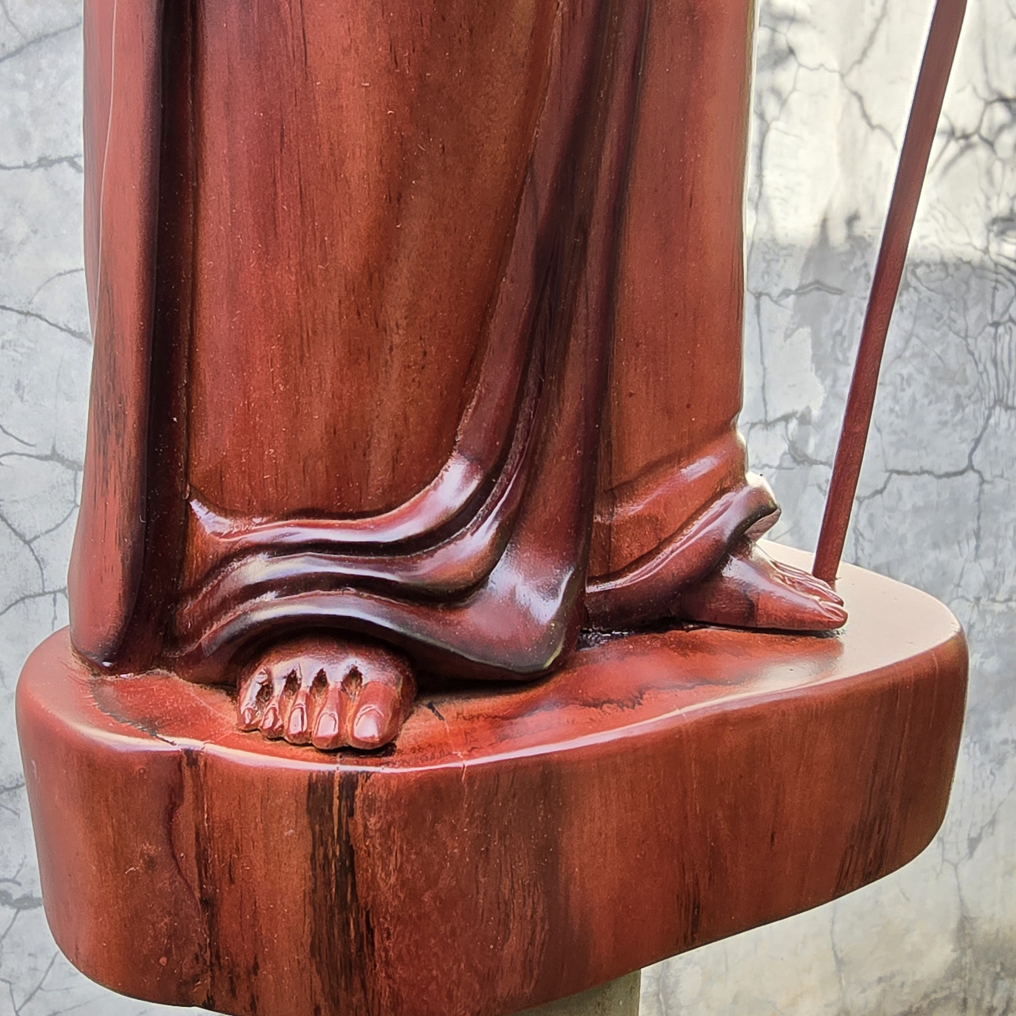 Teakwood rare Jesus shepherd statue decorative sculpture