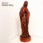 Virgin Mary Hand-carved wooden Sculpture Art Decoration Christian Gift