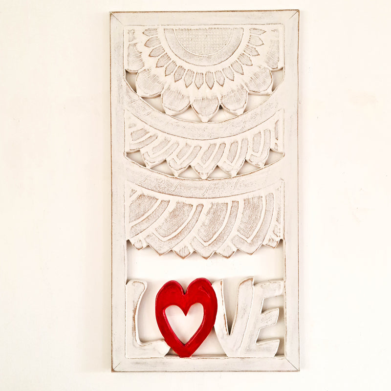 Bohemian Mandala Valentine Love hand-carved wooden wall art. An exclusive design to compliment any room. Stunning mandala with calligraphy Love. A perfect gift for a loved one