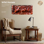 Hand Carved Teak Wood Wild Running Horses Decorative Hanging Sculpture Wall Art | Horse Lovers Gift for Horses Horse Riding