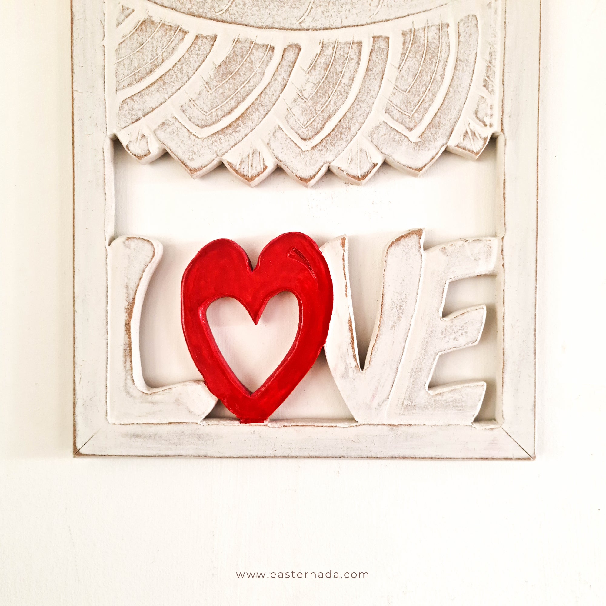 Bohemian Mandala Valentine Love hand-carved wooden wall art. An exclusive design to compliment any room. Stunning mandala with calligraphy Love. A perfect gift for a loved one