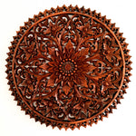 Mandala Hand Carved Teakwood Decorative Large Round Wall Art Headboard