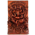Ganesha Ganapati Wooden Sculpture Mandir Decorative Hindu Art Gift