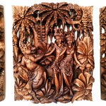 Elevate your sacred space with our exquisite Radha Krishna Teakwood Wall Art. This stunning sculpture, hand-carved with intricate detail from premium teakwood, is a true testament to artisanal mastery.