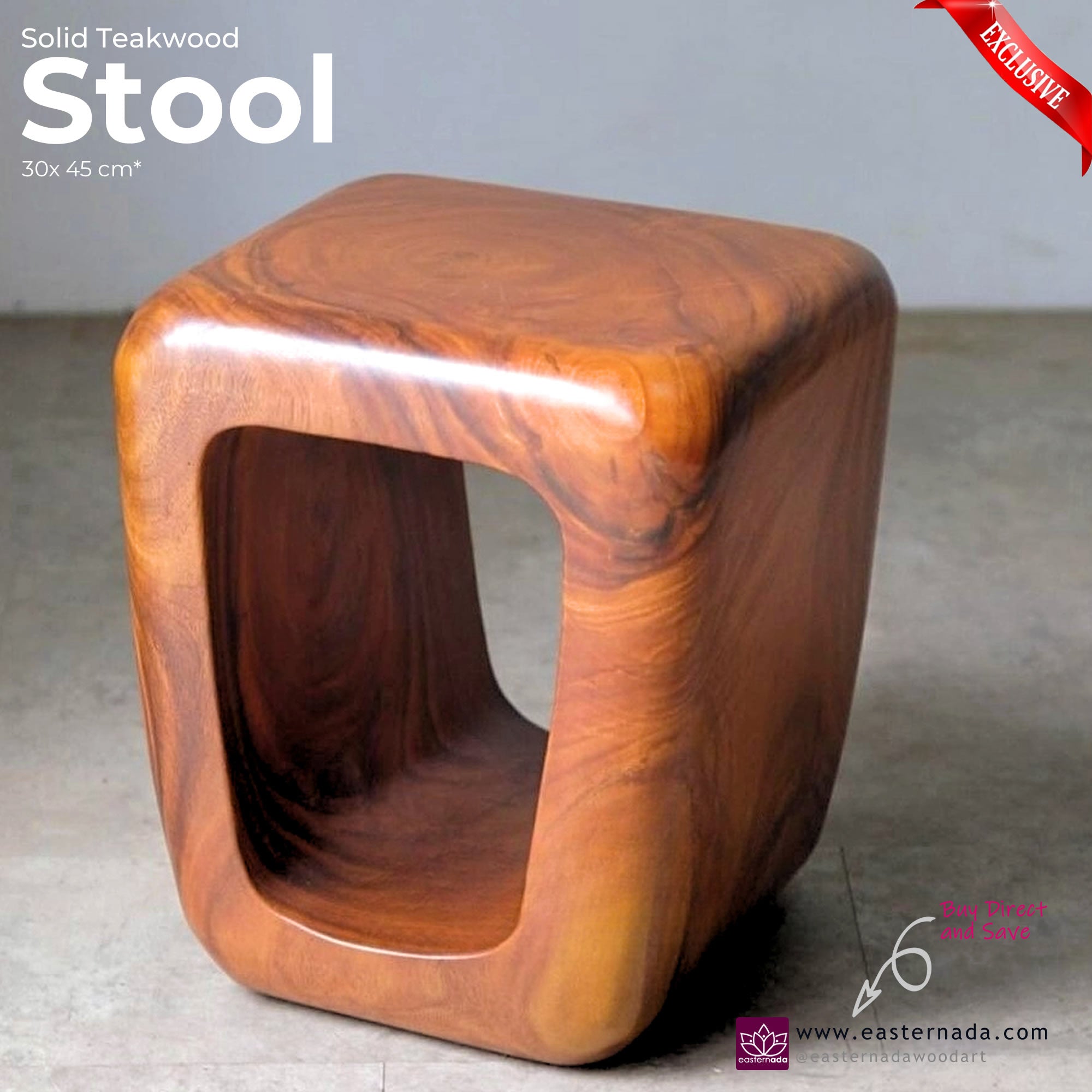 Designer Furniture Solid Teakwood Stool Side Corner Table Coffee Table Easternada