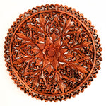Mandala Hand Carved Teakwood Decorative Large Round Wall Art Headboard