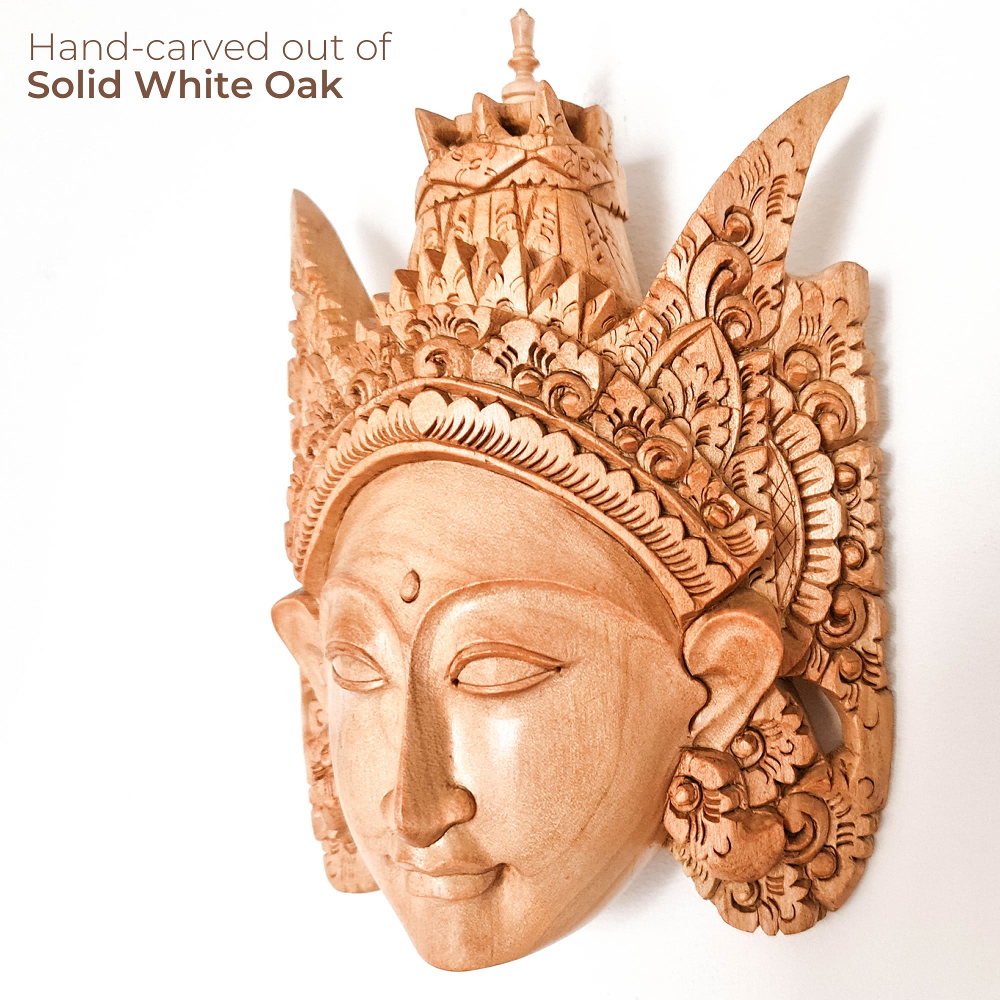 Hand Carved Decorative Wooden Masks Wall Art Hanging Sculpture | Unique Gift | Goddess Bohemian
