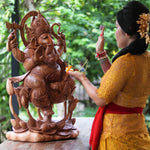 Large Big Ganesha Ganapati Teakwood Hand-carved Sculpture Mandir Art | #easternadawoodart