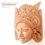 Hand Carved Decorative Wooden Masks Wall Art Hanging Sculpture | Unique Gift | Goddess Bohemian