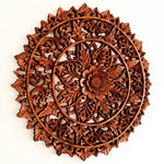 Mandala Hand Carved Teakwood Decorative Large Round Wall Art Headboard