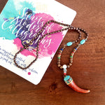 A bohemian style beautiful handmade tooth necklace for boys and girls. A Unique Gift