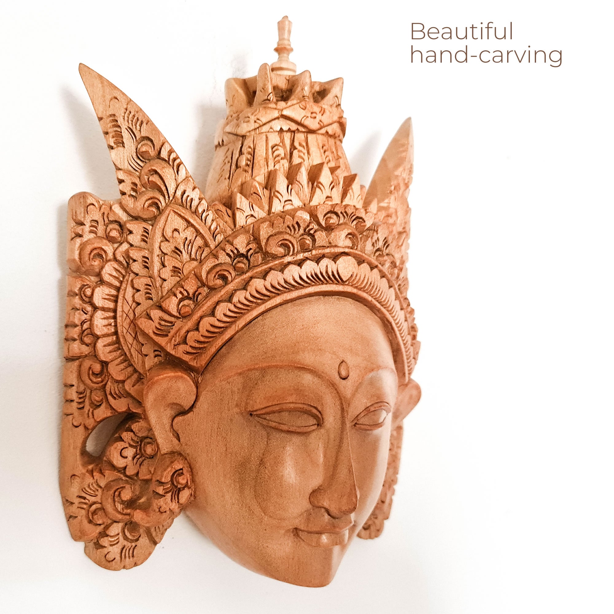 Hand Carved Decorative Wooden Masks Wall Art Hanging Sculpture | Unique Gift | Goddess Bohemian