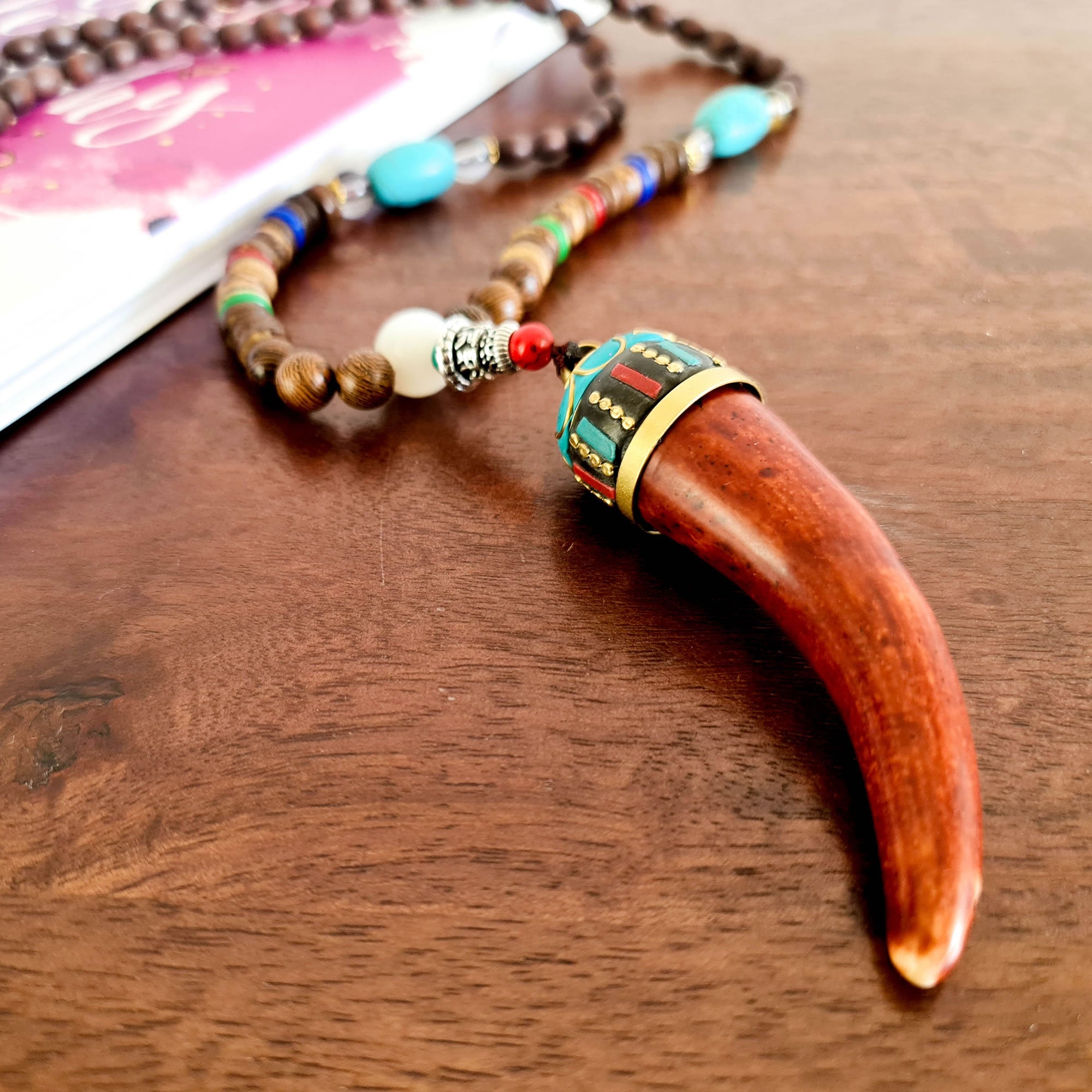 A bohemian style beautiful handmade tooth necklace for boys and girls. A Unique Gift