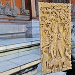 Pre-Order - Ram Sita Hindu Mandir Hand Carved Teakwood Decorative Wall Art Sculpture