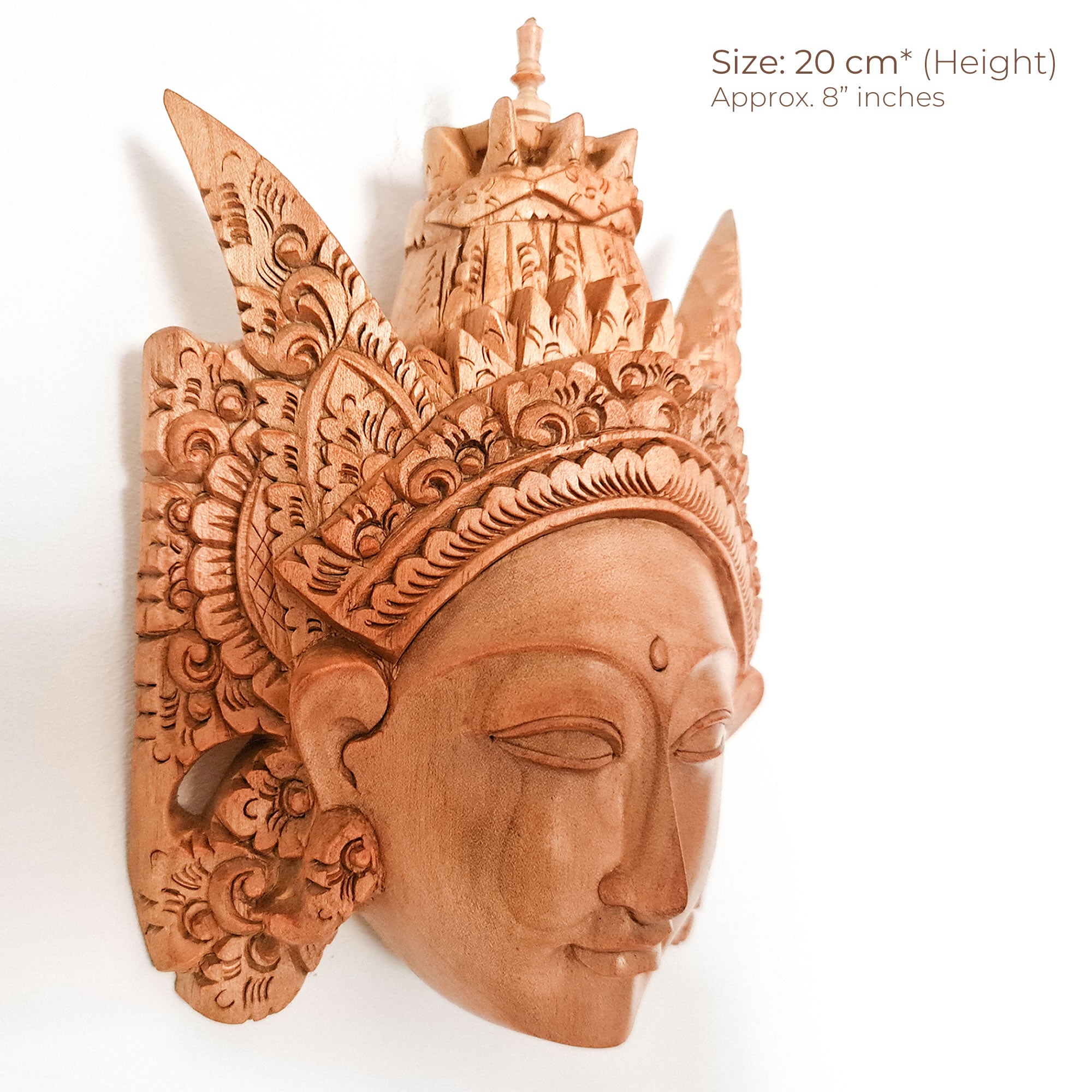 Hand Carved Decorative Wooden Masks Wall Art Hanging Sculpture | Unique Gift | Goddess Bohemian