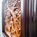 Hand Carved Teakwood Decorative Wall Art Sculpture Ram Sita Hindu Mandir