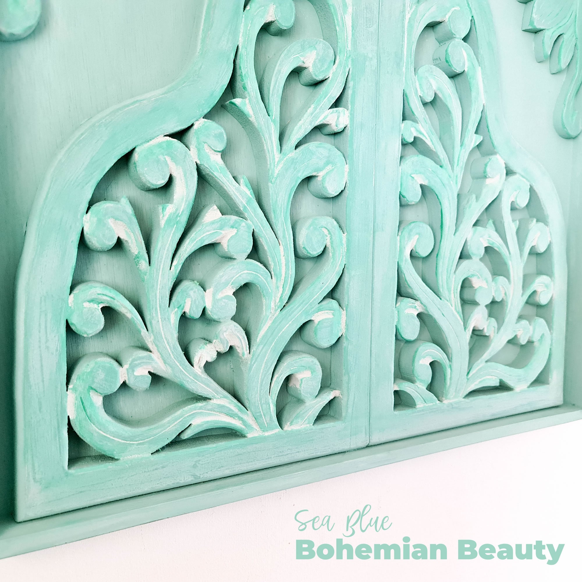 Truly remarkable, this unique piece of Carved Wooden Wall Art is handcrafted and hand-painted, yielding eye-catching results. This Wall Art is sure to make a striking statement in any décor. Bohemian-styled distressed wall art.