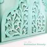 Truly remarkable, this unique piece of Carved Wooden Wall Art is handcrafted and hand-painted, yielding eye-catching results. This Wall Art is sure to make a striking statement in any décor. Bohemian-styled distressed wall art.