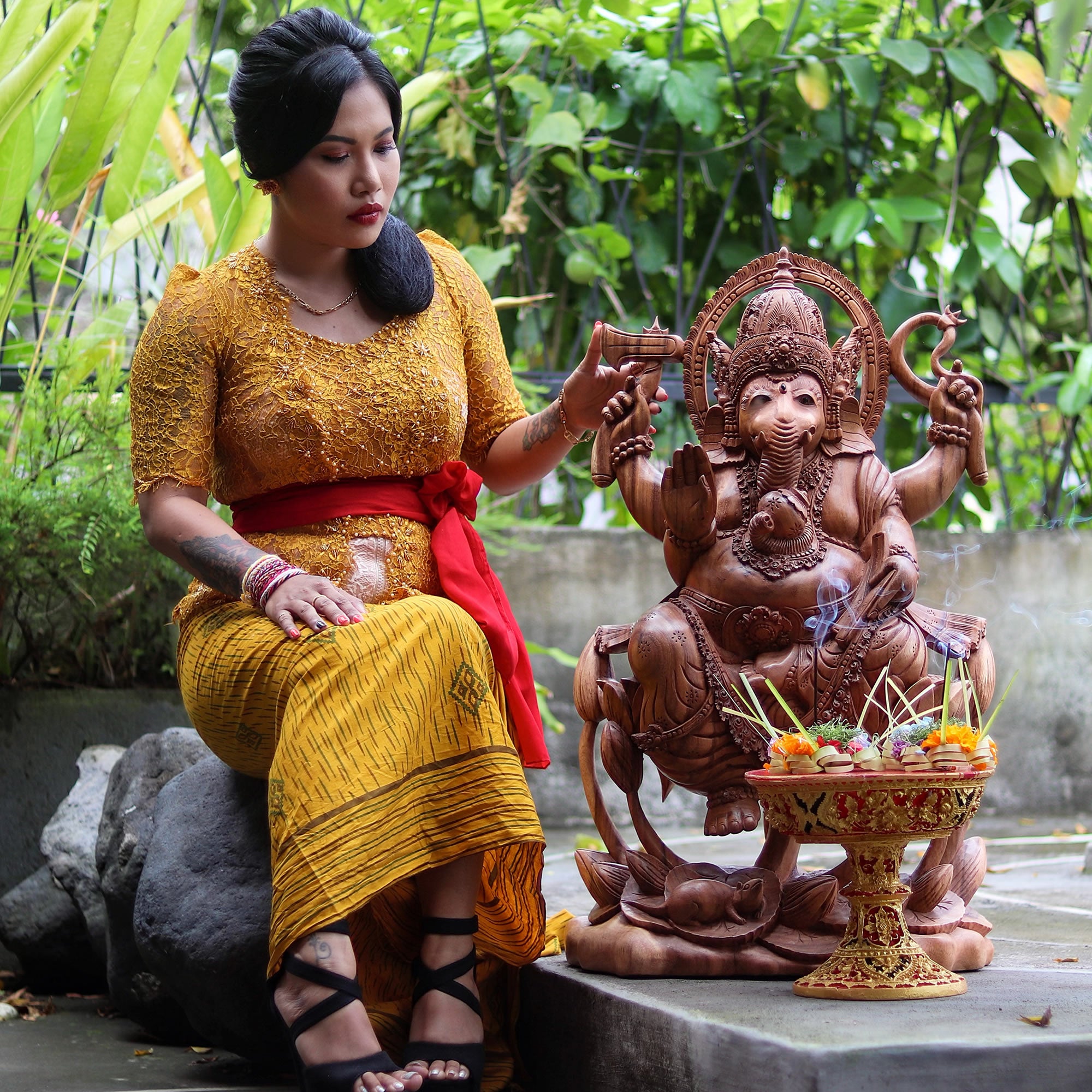 Large Big Ganesha Ganapati Teakwood Hand-carved Sculpture Mandir Art | #easternadawoodart