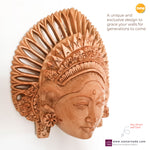 Hand Carved Decorative Wooden Masks Wall Art Hanging Sculpture | Unique Gift | Goddess Bohemian