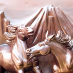 Hand Carved Teakwood Wild Running Horses Stallion Decorative Sculpture Wall Art. This stunning hand-carved running horse teakwood sculpture wall art is simply breathtaking, unique, and one-off.