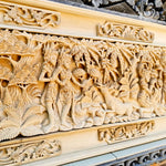 Hand Carved Teakwood Decorative Wall Art Sculpture Ram Sita Hindu Mandir