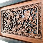 Carved Wooden Wall Art - Flying Garden Birds