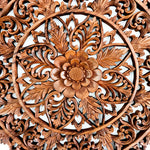 Mandala Hand Carved Teakwood Decorative Large Round Wall Art Headboard