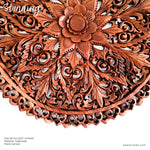 Mandala Hand Carved Teakwood Decorative Large Round Wall Art Headboard