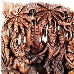 Immerse yourself in the beauty of Hindu Gods with this exceptional wood carving, a timeless symbol of devotion and reverence.