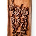 Antique Style Flowers Carved Wooden Decorative Wall Art Garden Flowers Nature easternada