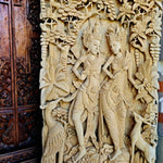 Pre-Order - Ram Sita Hindu Mandir Hand Carved Teakwood Decorative Wall Art Sculpture