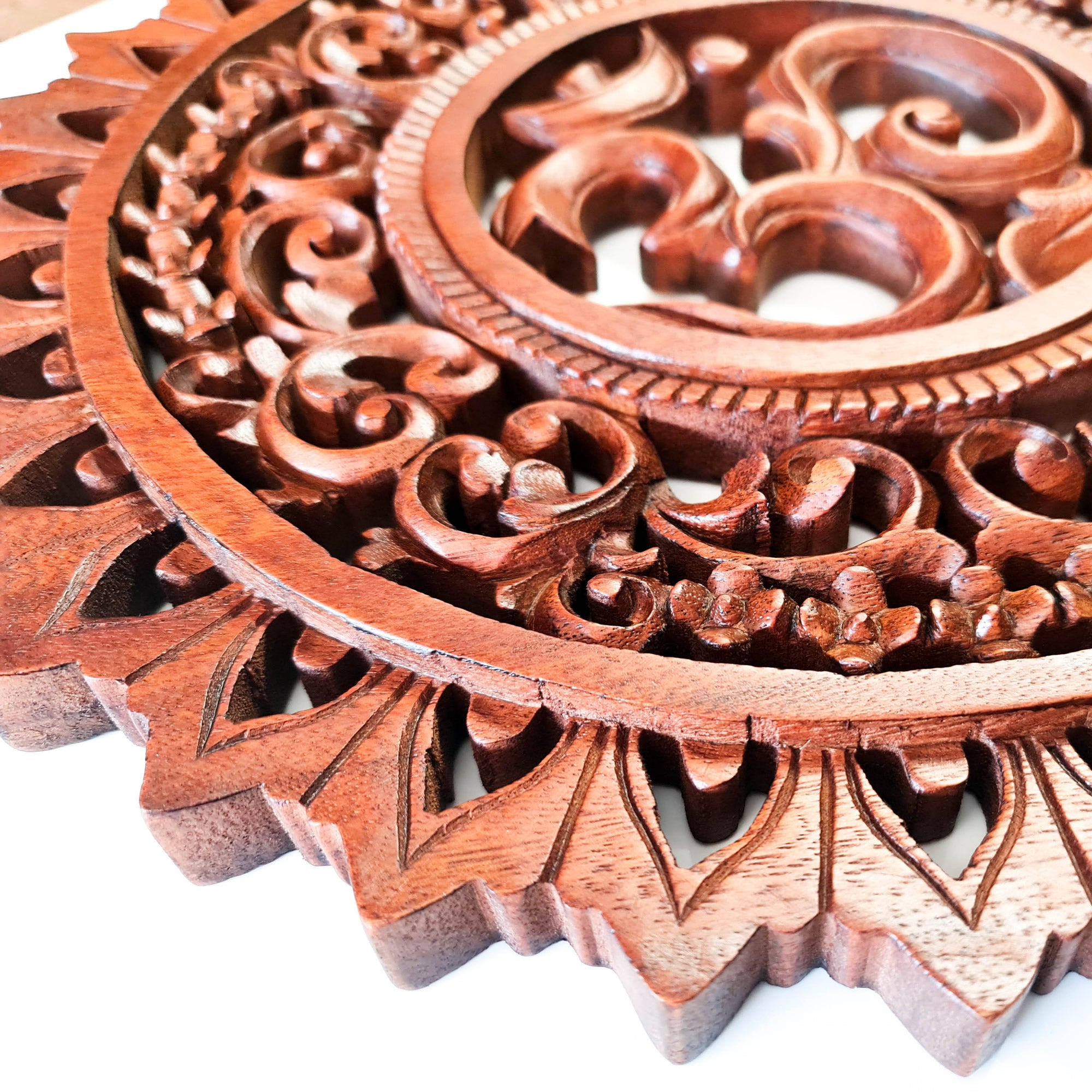 Om Mantra Hindu Buddha Hand Carved Wooden Decorative Wall Art