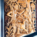 Hand Carved Teakwood Decorative Wall Art Sculpture Ram Sita Hindu Mandir
