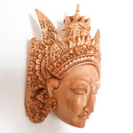 Hand Carved Decorative Wooden Masks Wall Art Hanging Sculpture | Unique Gift | Goddess Bohemian