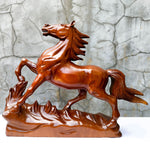 Horse Hand Carved Decorative Teakwood Large Sculpture Unique Gift