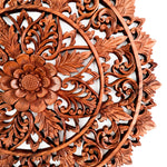 Mandala Hand Carved Teakwood Decorative Large Round Wall Art Headboard