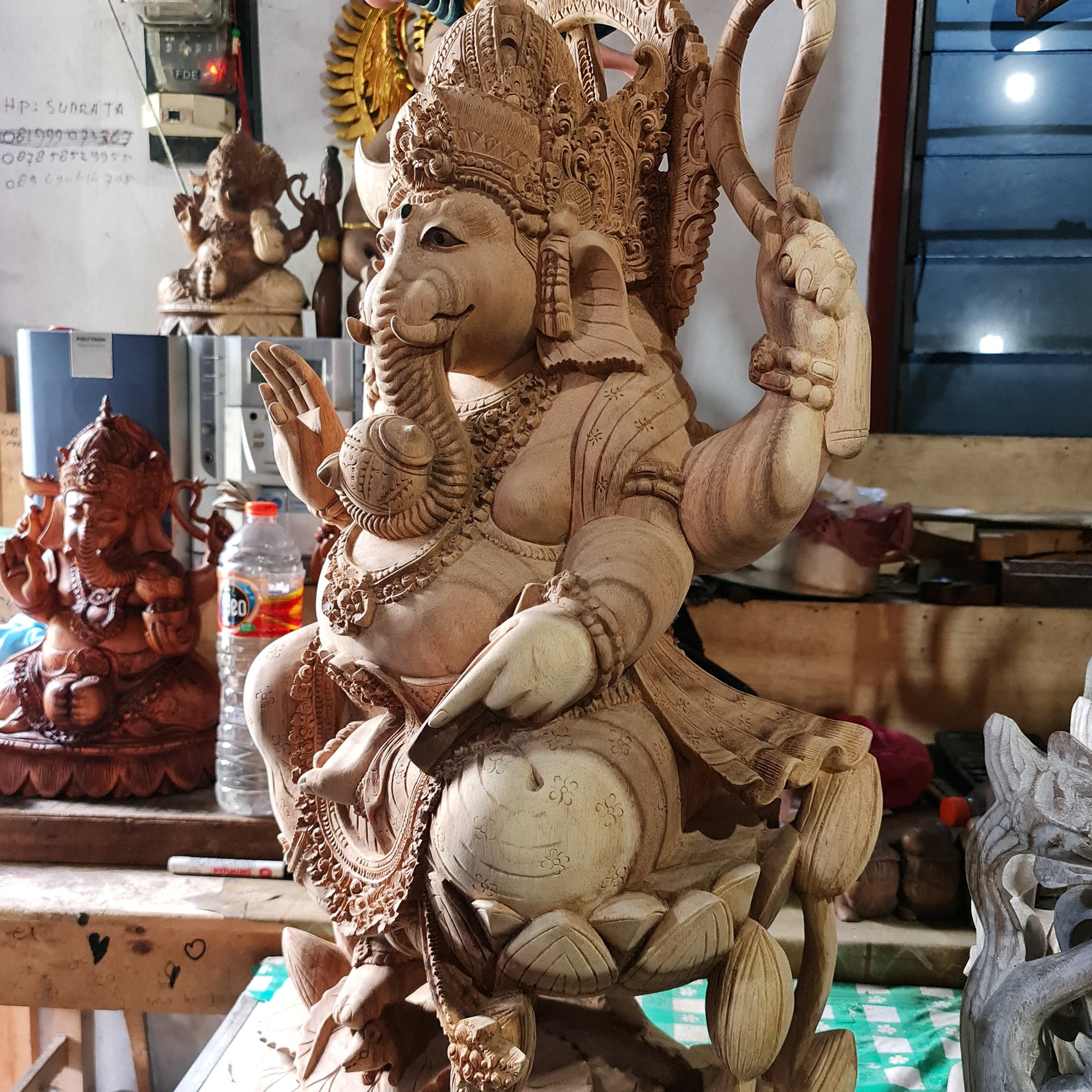 Large Big Ganesha Ganapati Teakwood Hand-carved Sculpture Mandir Art | #easternadawoodart