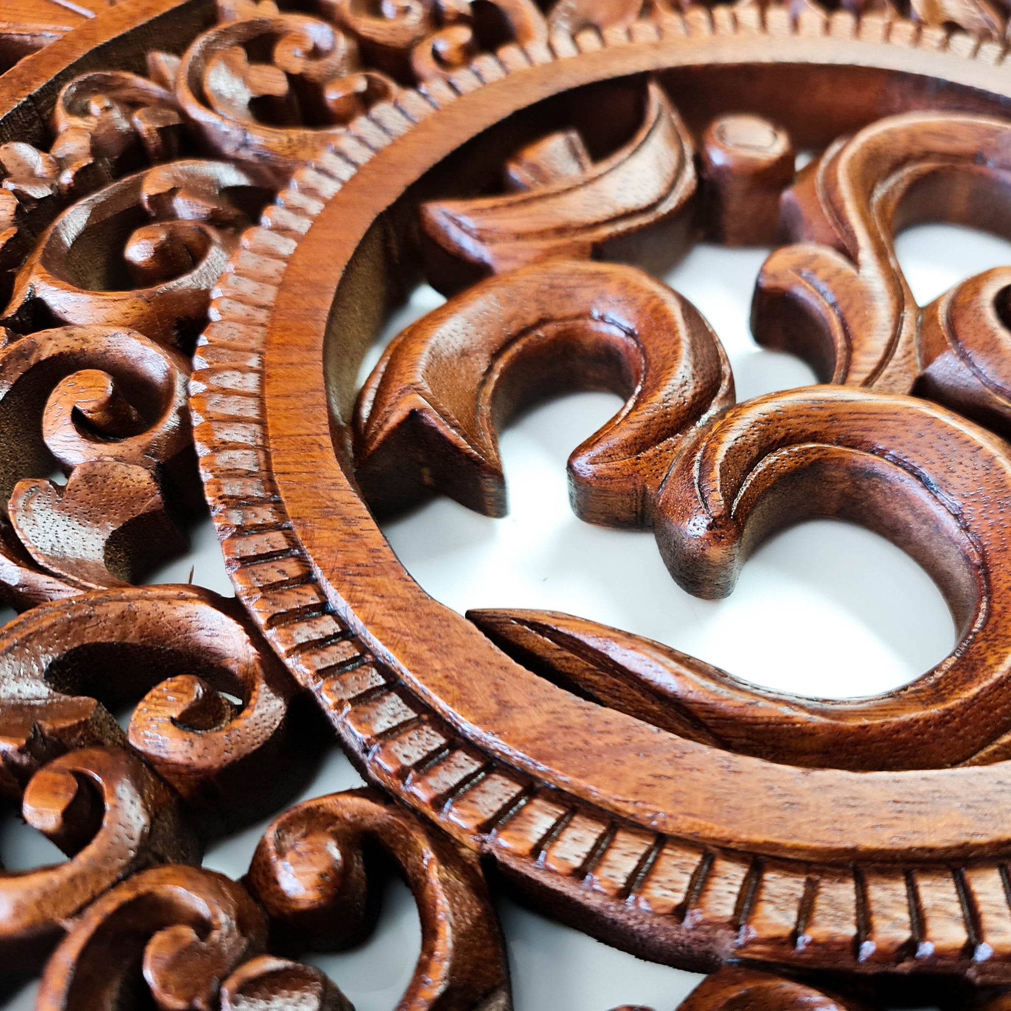 Om Mantra Hindu Buddha Hand Carved Wooden Decorative Wall Art
