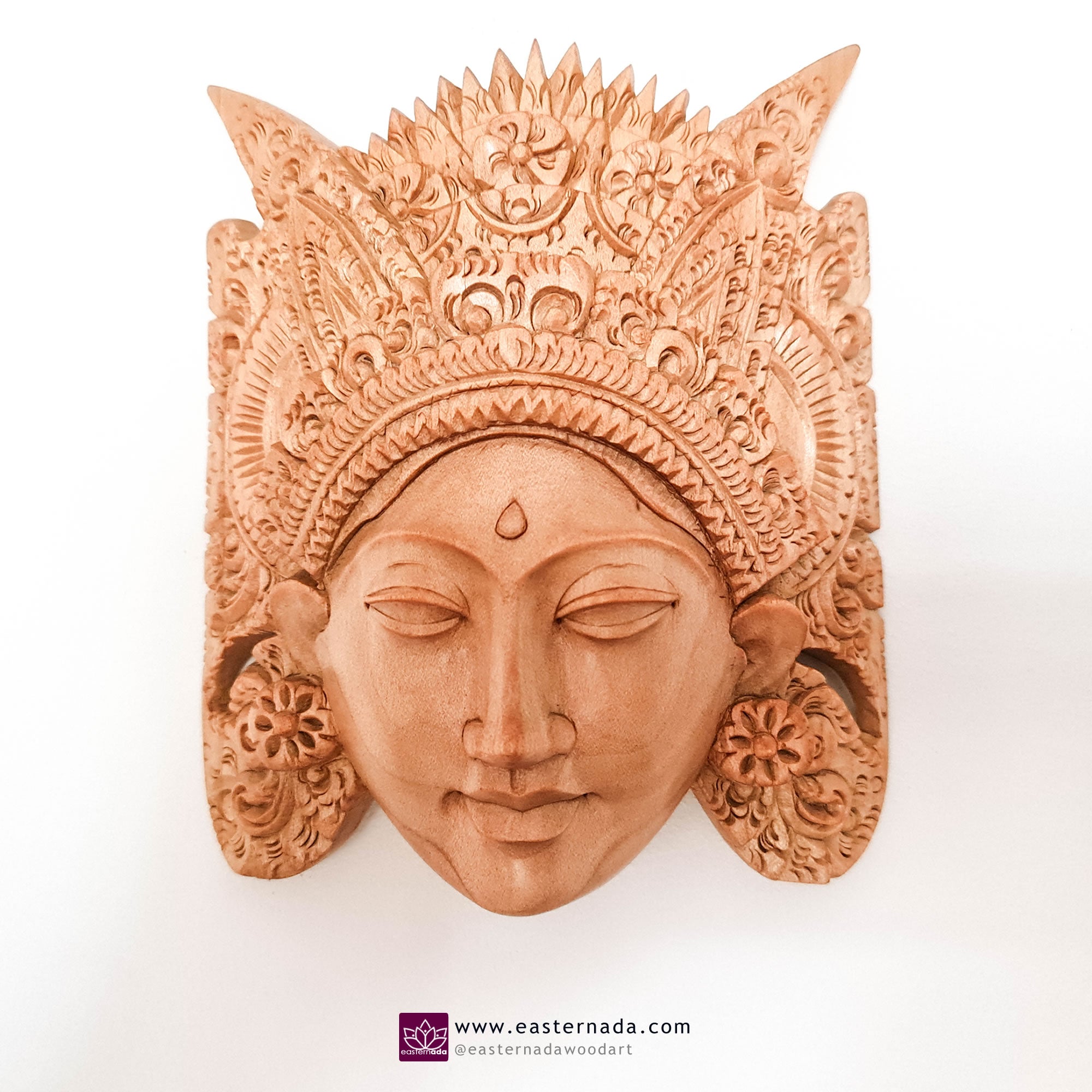 Hand Carved Decorative Wooden Masks Wall Art Hanging Sculpture | Unique Gift | Goddess Bohemian