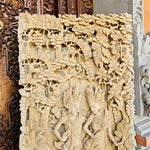 Pre-Order - Ram Sita Hindu Mandir Hand Carved Teakwood Decorative Wall Art Sculpture