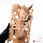 Saraswati Goddess Hand-carved wooden Sculpture Art Hindu Mandir Pooja