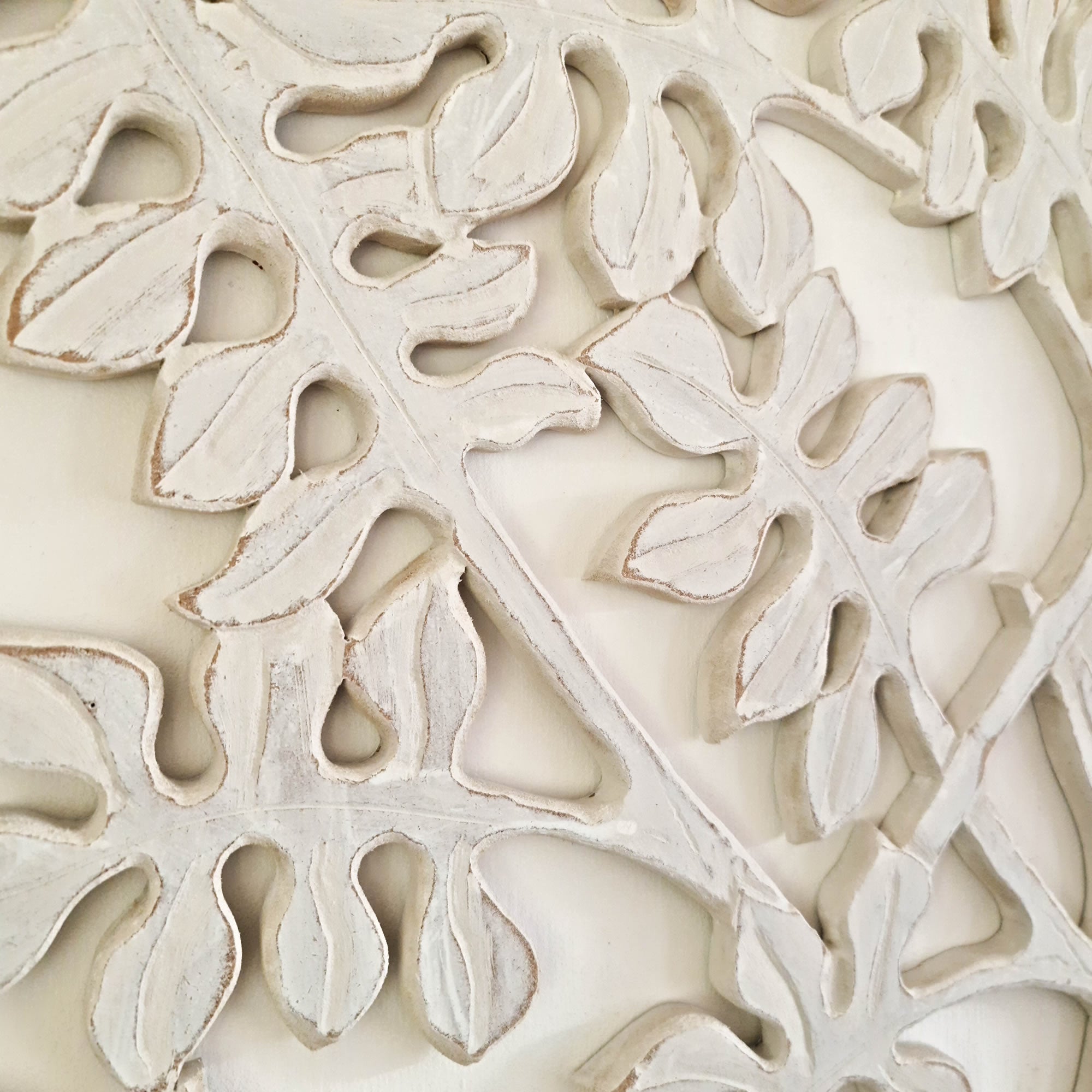 Hand Carved Tree of Life Wooden Sculpture Wall Art Hanging - Distressed Rustic White Shabby Chic Bohemian Boho Style Unique Gift.