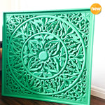 Simply Awesome, this bohemian boho-styled large carved mandala can be used in any room and will compliment the bohemian vibes. The Aqua Turquoise blue colour is inviting yet subtle.