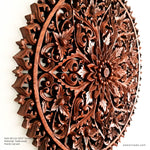 Mandala Hand Carved Teakwood Decorative Large Round Wall Art Headboard