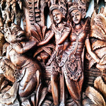 Elevate your sacred space with our exquisite Radha Krishna Teakwood Wall Art.