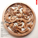 Pre-Order: Large Hand-Carved Teakwood Decorative Sculpture Wall Art Dragon Phoenix